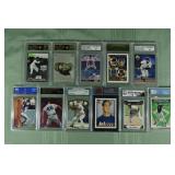 Lot of 11 graded MLB cards from 1991-1998: Derek J