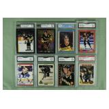 Lot of 8 graded Mario Lemieux NHL cards from 1987-