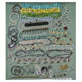 Sterling silver, cultured pearl and other costume