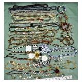 Costume jewelry: 30 necklaces and 12 bracelets by