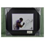 Framed Ray Lewis autographed photo with COA, 22"x1