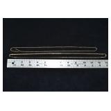 Marked 14 kt gold jewelry: 24' & 26' necklaces 12g