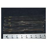 Marked 14 kt gold jewelry: six 18' necklaces 8gtw;