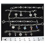 Charm bracelet Jewelry marked Bixby 925 18K, 6.2oz