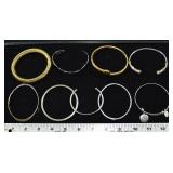 9 assorted bangle bracelets marked 925, 6ozt.; as