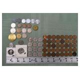 74 US and foreign coins; as is