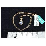 14 kt gold 18' necklace with tanzanite & diamond p