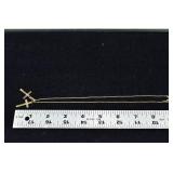 14 kt gold 16' necklace with 2 cross pendants, 4.4