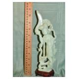 Chinese carved celadon jade stone figure of Guanyi