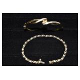 Two14 kt gold bracelets set with diamonds, 12gtw;