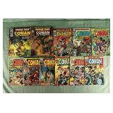 Lot of 11 Bronze age Marvel comics: Conan the Barb