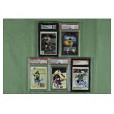 NHL lot: 5 autographs 1983-2021, Hull SGC 9 Auto 7