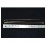 Marked 14 kt gold jewelry: 24' & 26' necklaces 12g