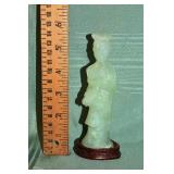 Chinese carved celadon jade stone figure of Guanyi