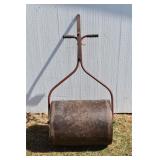 Steel water filled 3' drum lawn roller; as is