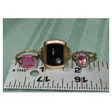 3 marked 10 kt gold rings, 9.2gtw; as is