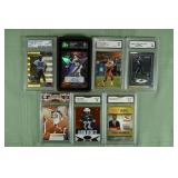 Lot of 7 graded NFL rookie cards from 1999-2019: (