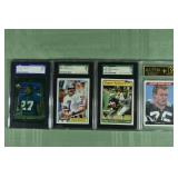 Lot of 4 graded NFL cards from 1981-2018: 9, 8.5,