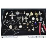 Pins, pendants, rings, charms marked 925, 7.8ozt.;