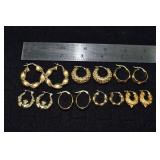 Marked 18 kt gold jewelry: 7 pair earrings, 20gtw;