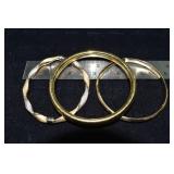 Marked 14 kt gold jewelry: 3 bangle bracelets 24.5