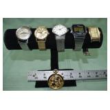 5 mens wrist watches: Bulova 23 jewels self-windin