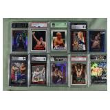 Lot of 10 UFC & WWE cards: 9 graded by PSA, GSG, C