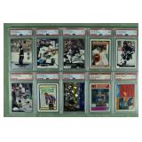 Lot of 10 PSA graded Wayne Gretzky NHL cards from