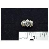 14 kt gold & diamond cocktail ring set with 3x5mm