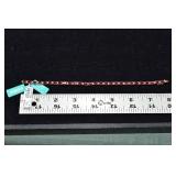 14 kt gold tennis bracelet set with 28 lead glass