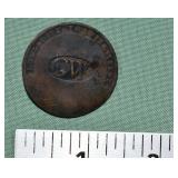 1789 George Washington Inaugural Button: 'GW' inse