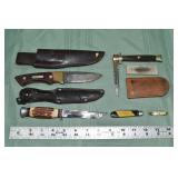 5 knives: Schrade 130T Old Timer with sheath, Mona