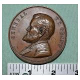 1868 U.S. Grant bronze medallion, Swiss Tribute de