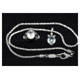 Sterling silver with 18 kt gold jewelry: 18' neckl