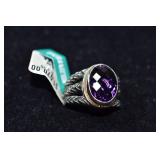 Sterling silver with 18 kt gold highlights size 8