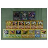 Lot of 16 Pokï¿½mon cards: 7 Base set, 1 Jungle, 3 F