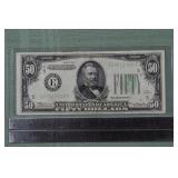1934 US $50 Federal Reserve Note; as is