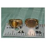 2 marked 10 kt gold rings size 9, 11.6gtw; as is