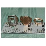 3 marked/tested 14 kt gold rings, 16.2gtw; as is