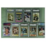 Lot of 9 graded MLB cards from 1975-1989: Mark McG