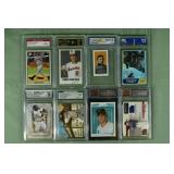 Lot of 8 graded MLB cards from 2000-2008: (3) 10