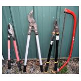 Tree trimmers: 2 bypass lopper, anvil loppers, bow