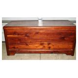 Solid cedar blanket chest, 46x21x22"h; as is