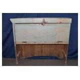 Old painted wood fall front cabinet, 49x15x44"h; a