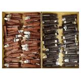 128 leather watch bands: 75 light brown, 53 dark b