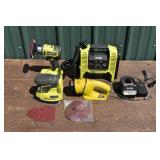 Ryobi 18V tool lot: 3" polisher PBF102, corner san