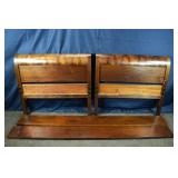 19th C mahogany sleigh bed, extended rails, 76x32.