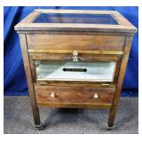 Early wood and glass medical sterilizer cabinet, h