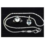 Sterling silver with 18 kt gold jewelry: 18" neckl