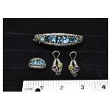 Sterling silver with 18 kt gold highlights jewelry